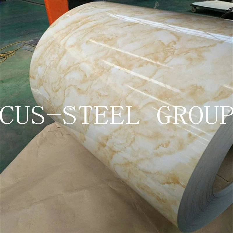 ASTM A792 Ral9003 PVC Plastic Film PPGL Prepainted Steel Coil for Sandwich Panel Roofing Sheet